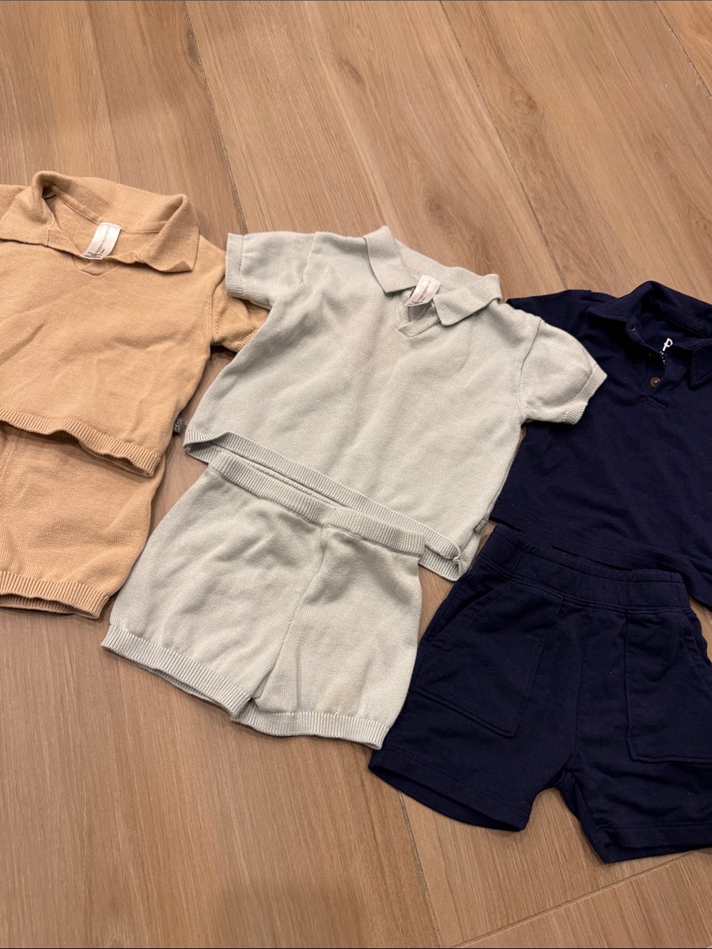Kids Polo Knit Top and Shorts Set - 6-12m